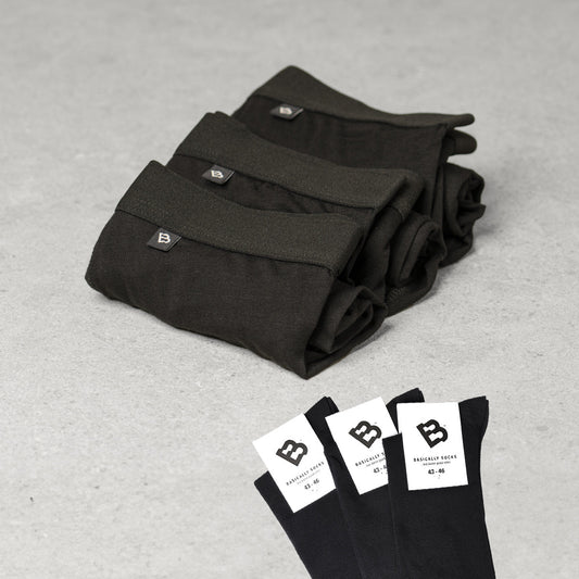 3 par Boxers + 3 par strømper