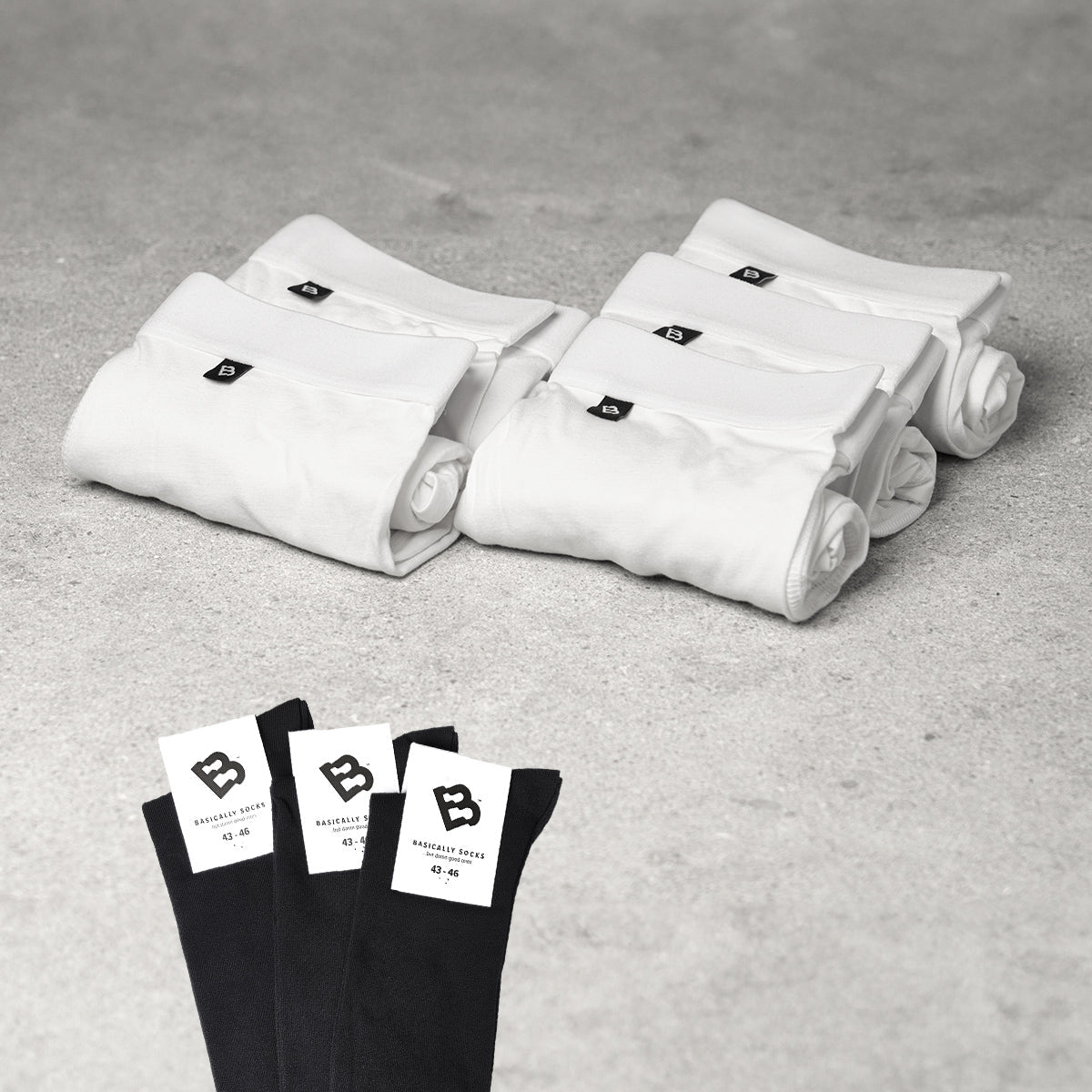 5 par boxers + 3 par strømper